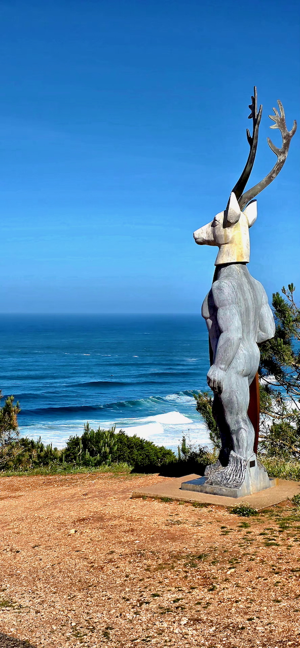 Wellen und Hirsch von Nazaré